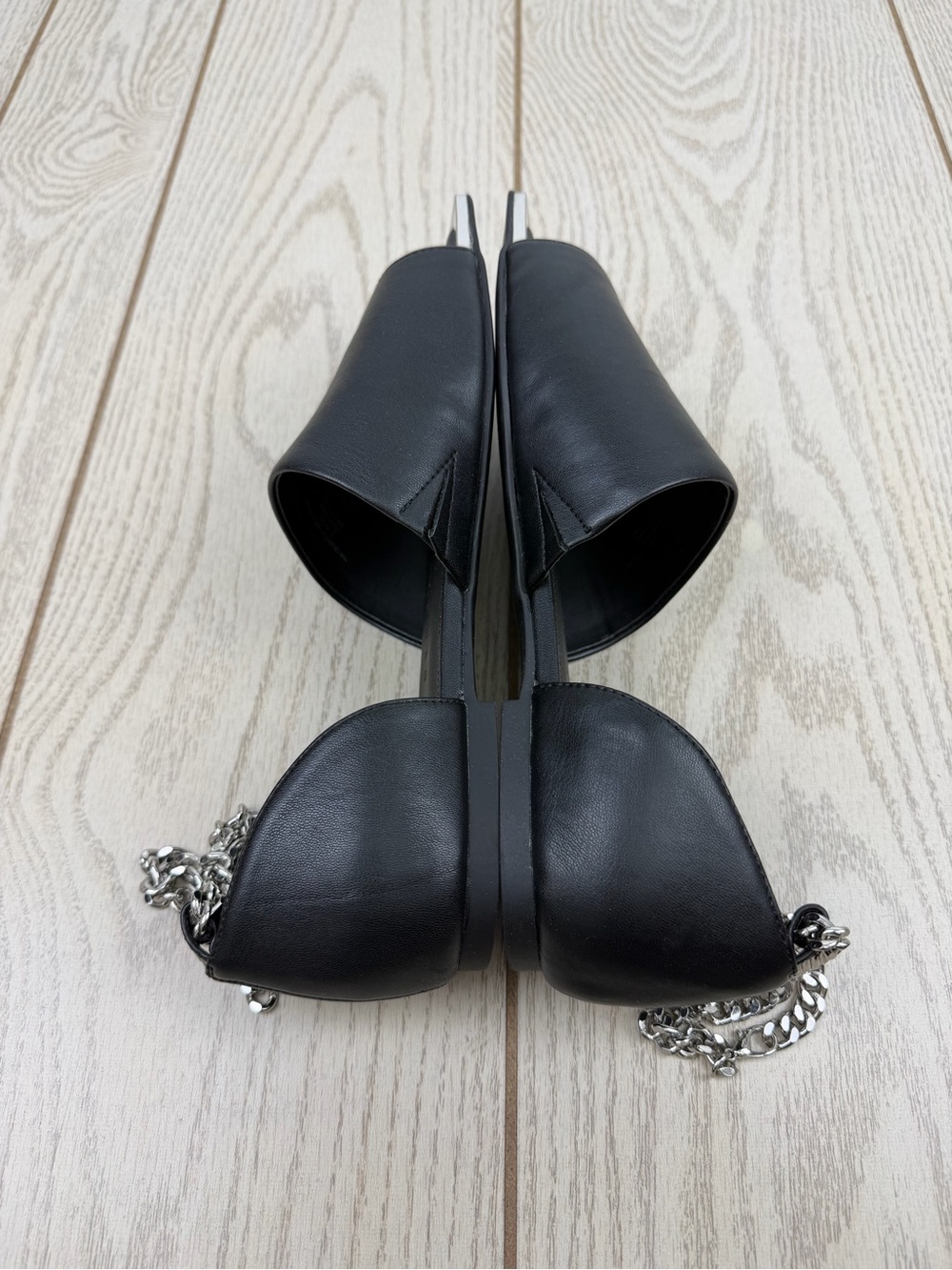Katy Perry Caught Up Square Toe Silver Chain Anklet Sandal 9.5M Black $98 - Picture 3 of 9